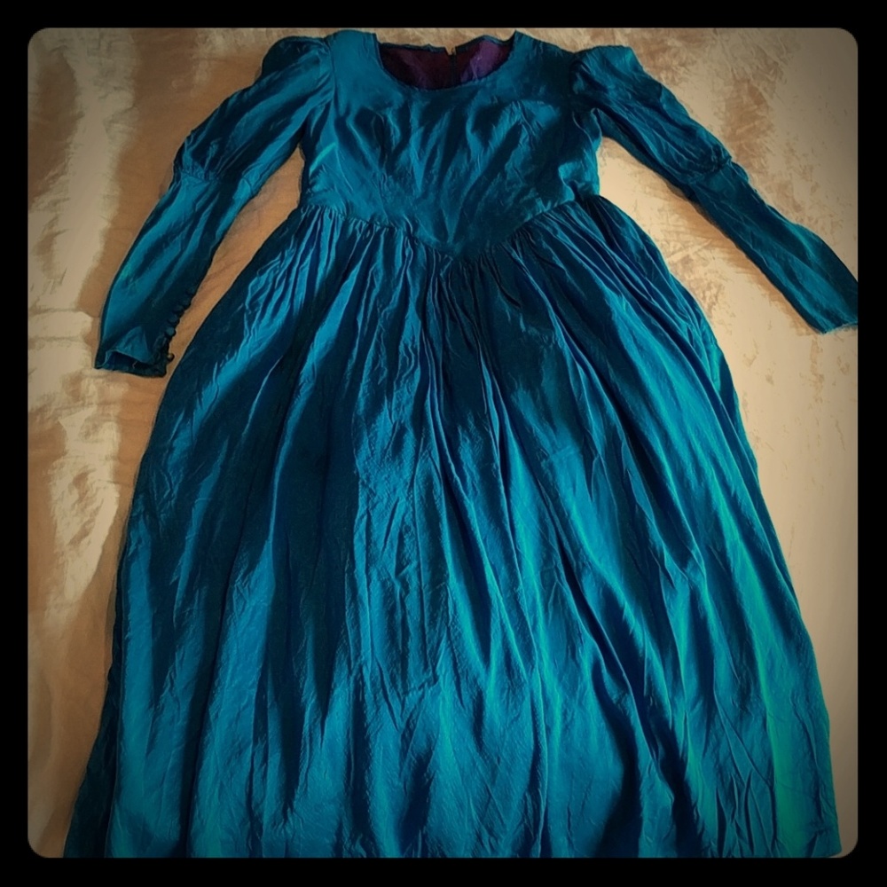 Blue long sleeved gown - One of a kind